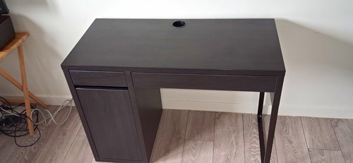 Black computer desk - black,