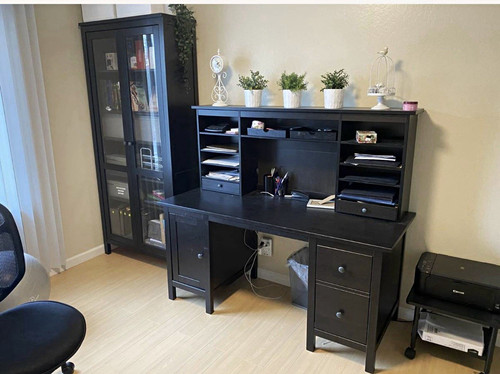 Black computer desk - black, with