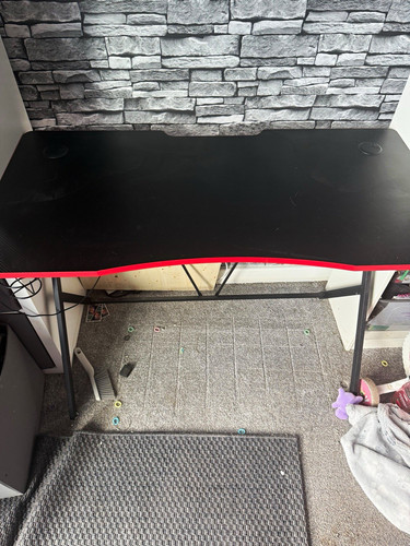 Black red computer desk - computer,