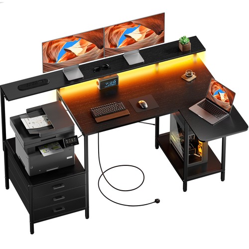 Computer desk with led - with,