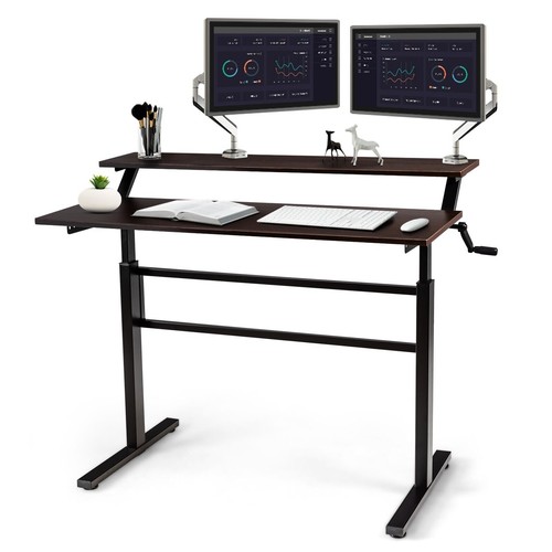Tier standing computer desk - 2-tier,