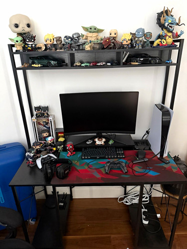 Black metal computer - computer, desk