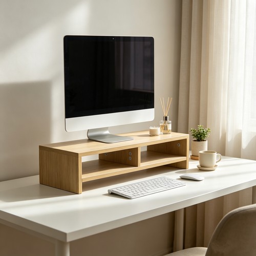 Tier wood monitor stand - 2-tier,