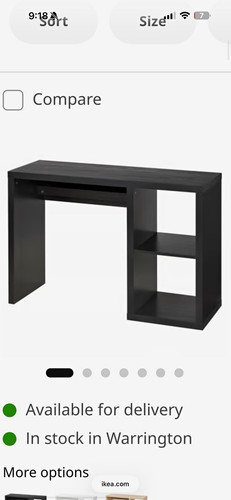 Ikea black computer desk - computer, w/