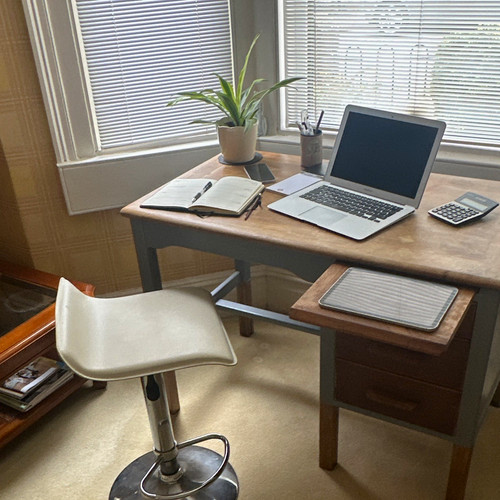 Wood brown grey computer - brown/grey,