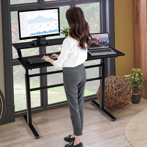 Tier standing desk sit to - 2-tier, pc