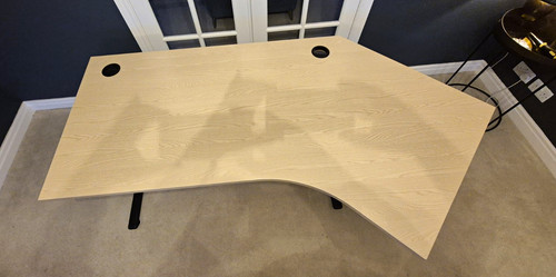 Curved corner desk light wood - light,